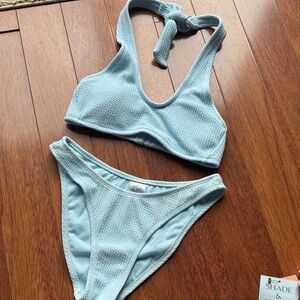 Wild Fable Light Blue Textured Bikini Set